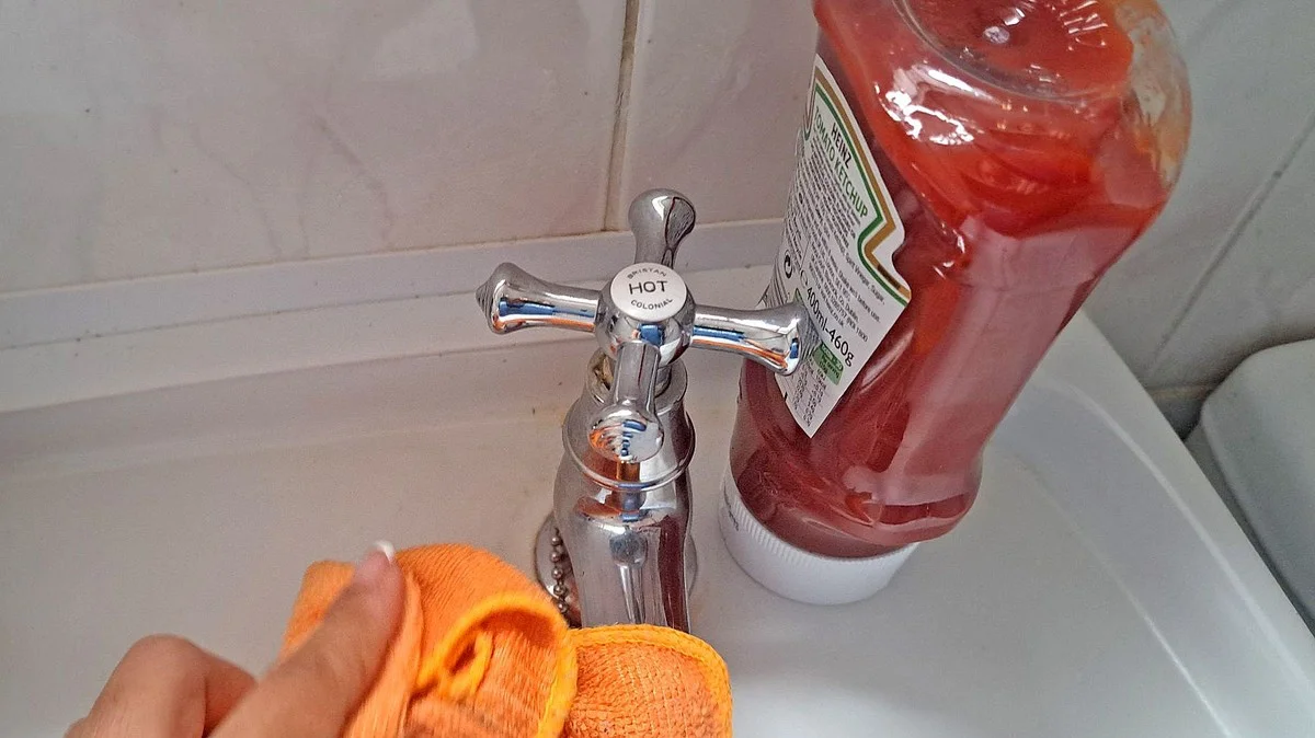 Ketchup na chromované nýty koupelny – důvod vás překvapí