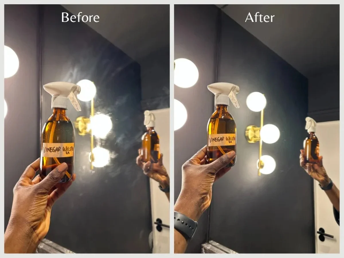 Ocet na zrcadlo bez třídění a bez kapek vody